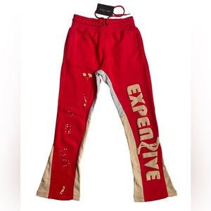 SO EXPENZIVE RED FLARED SWEATPANTS P/S